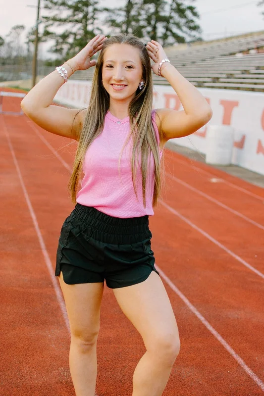 Pink Sleeveless Heathered Tank Earthy Women's Hemp - based