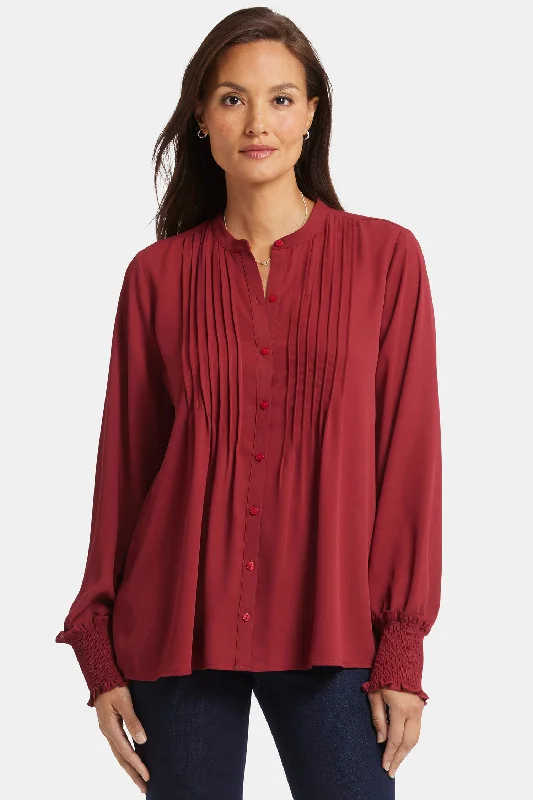 Pleated Peasant Blouse - Wild Currant Artistic Women's Avant - 