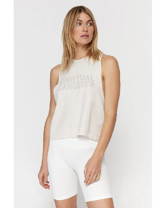 Spiritual Gangster SG Athletic Active Flow Tank Top - FP23611005 - Womens - Oatmeal Sustainable Organic