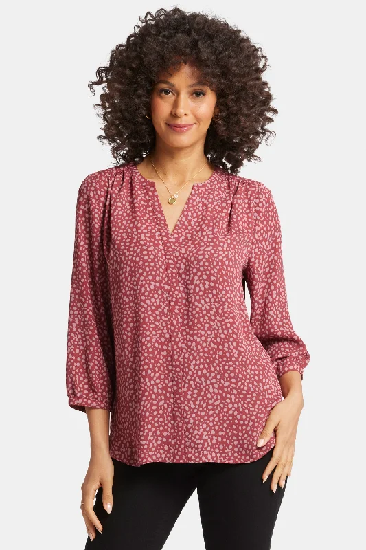 Pintuck Blouse - Wild Dots Trendy Women's 