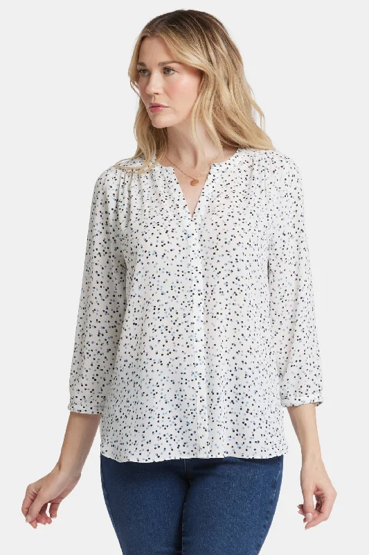 Pintuck Blouse - Sprinkle Dots Athletic Women's High - 