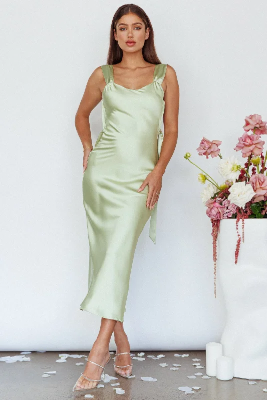 Amielle Open Back Midi Dress Mint Refined Women's Hand - crafted
