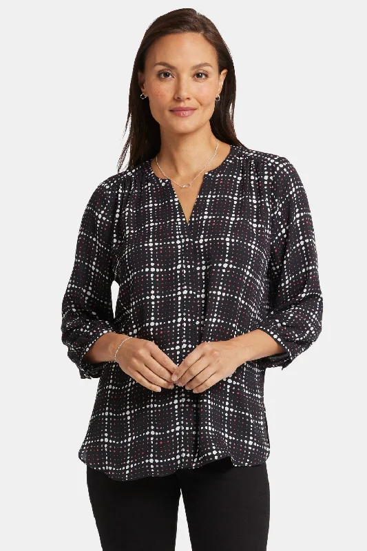 Pintuck Blouse - Lattice Dots Refined Women's 