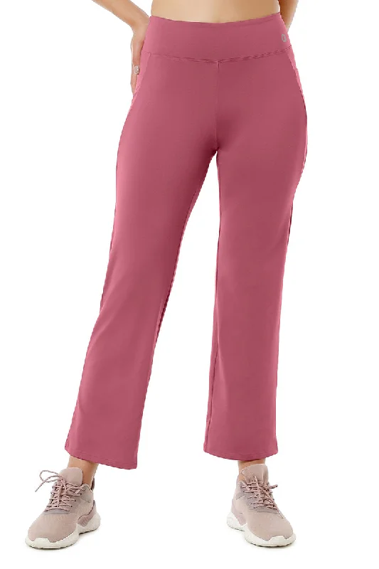 Flaunt Flared High Rise Travel Pants - Heather Rose Laid - back Women's Vibe