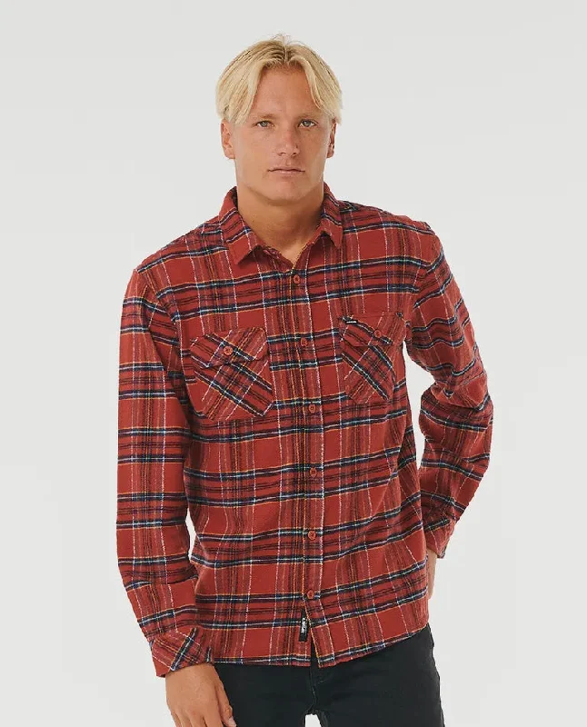 Griffin Flannel Shirt - Red Sustainable Organic