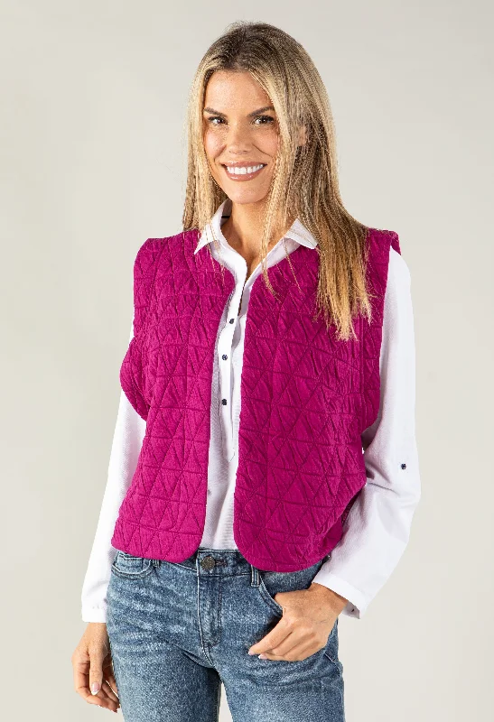 Quilted Soft Vest Polished Women's Silk