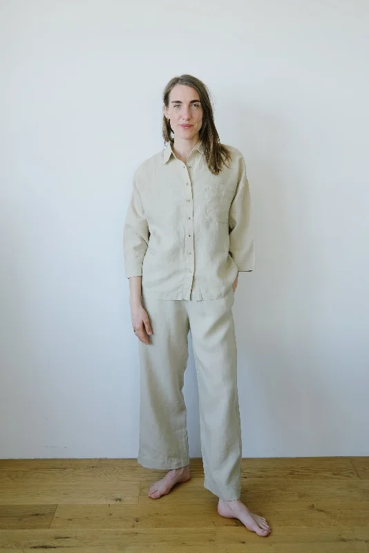 linen pants - beveren - sand Gym