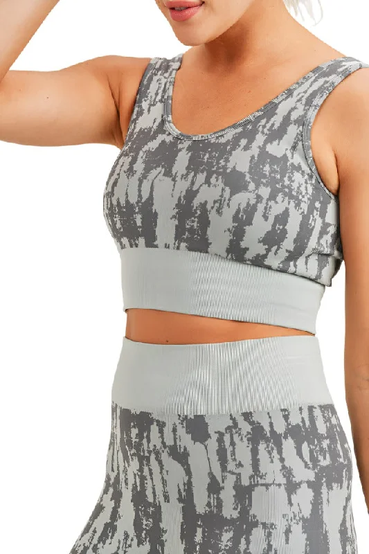 Mono B Abstract Seamless Ribbed Bra AT-3118 Bold Women's Animal Print