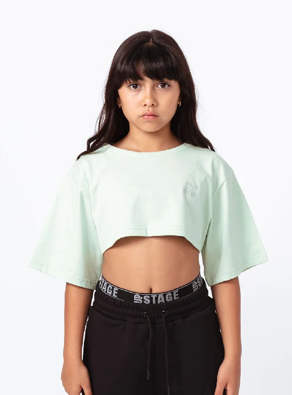 Girls Improv Crop Top Mint Vintage Women's 1970S 