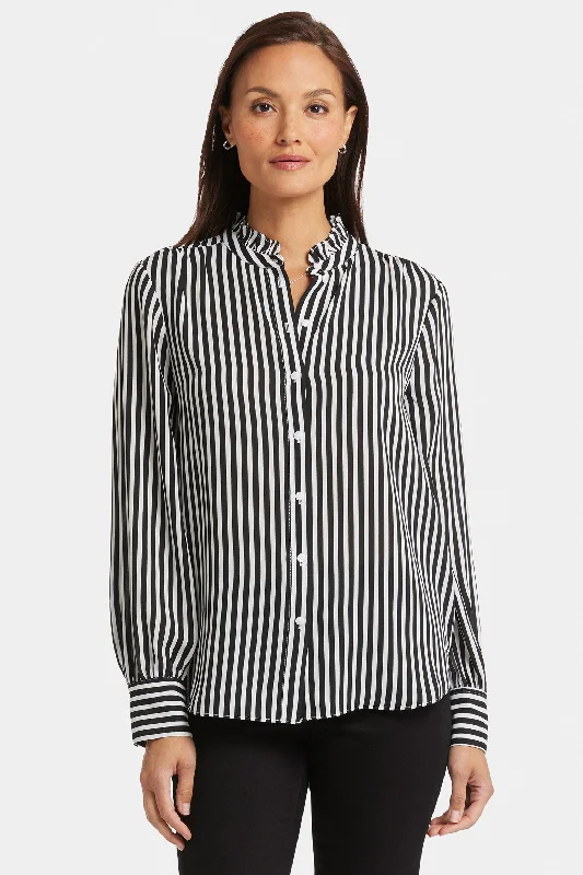 Ruffle Neck Blouse - Cityscape Sophisticated Women's 