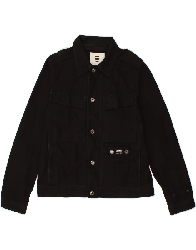 G-STAR Womens Denim Jacket UK 16 Large Black Cotton Sophisticated Women's Tailored