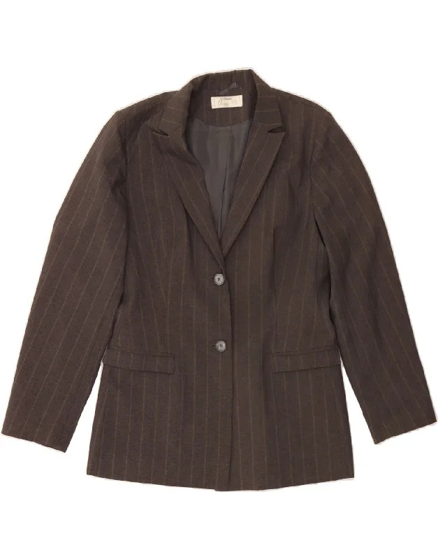 ST. BERNARD Womens 2 Button Blazer Jacket UK 14 Medium Grey Pinstripe Sophisticated Women's ST. BERNARD Womens 2 Button Blazer Jacket UK 14 Medium Grey Pinstripe Sophisticated Women's