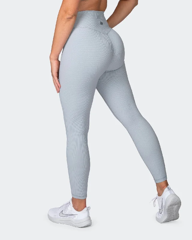 Zero Rise Rib Ankle Length Leggings - Oyster Hip Women's Retro