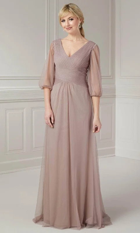 Christina Wu Elegance 17125 - Pleated Deep V-Neck Evening Gown Disco