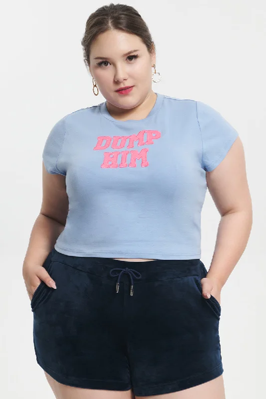 Plus-Size Dump Him Baby Tee Artistic Women's Hand - painted