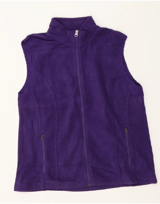 EDDIE BAUER Womens Fleece Gilet UK 18 XL Purple Polyester Cozy Women's Winter