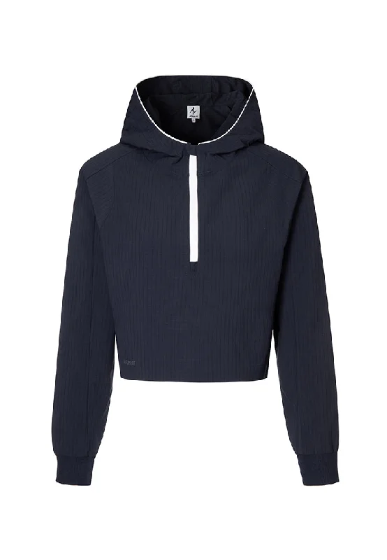 Globetrotter Water and Wind-resistant Half-Zip Short Hoodie Hip Women's Retro