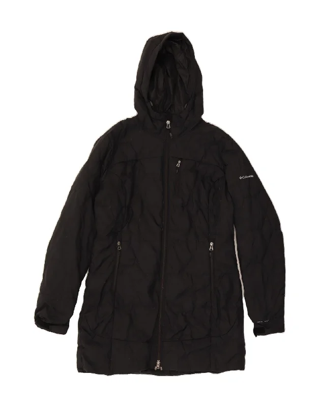 COLUMBIA Womens Hooded Padded Coat UK 16 Large Black Nylon Artistic Women's Avant - 