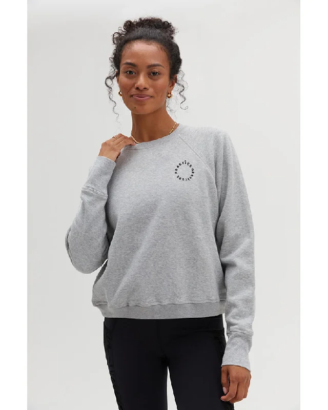 Spiritual Gangster Practice Gratitude Bridget Raglan Pullover - FA30417015 - Womens - Heather Grey Streetwear Style for 