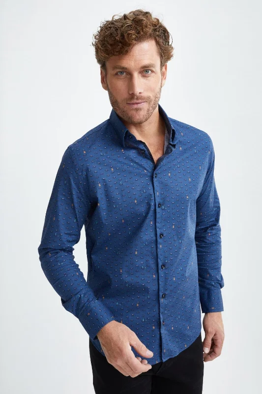 Navy UFO Woven Shirt Dapper Women's Bow - adorned
