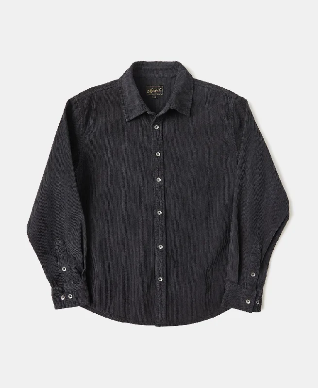 Regular Fit 11 Wale Corduroy Overshirt - Vintage Black Vacation