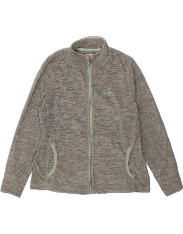 WEIRD FISH Womens Fleece Jacket UK 14 Large Grey Flecked Polyester Cool Women's Distressed WEIRD FISH Womens Fleece Jacket UK 14 Large Grey Flecked Polyester Cool Women's Distressed
