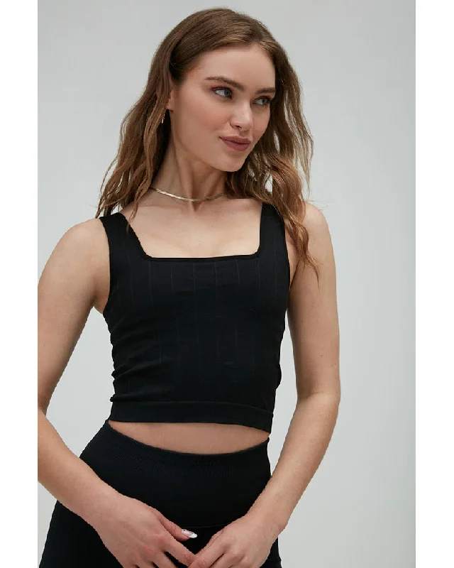 Spiritual Gangster Amara Wide Rib Seamless Tank Top - Womens - Black Youthful Women's Pop Spiritual Gangster Amara Wide Rib Seamless Tank Top - Womens - Black Youthful Women's Pop