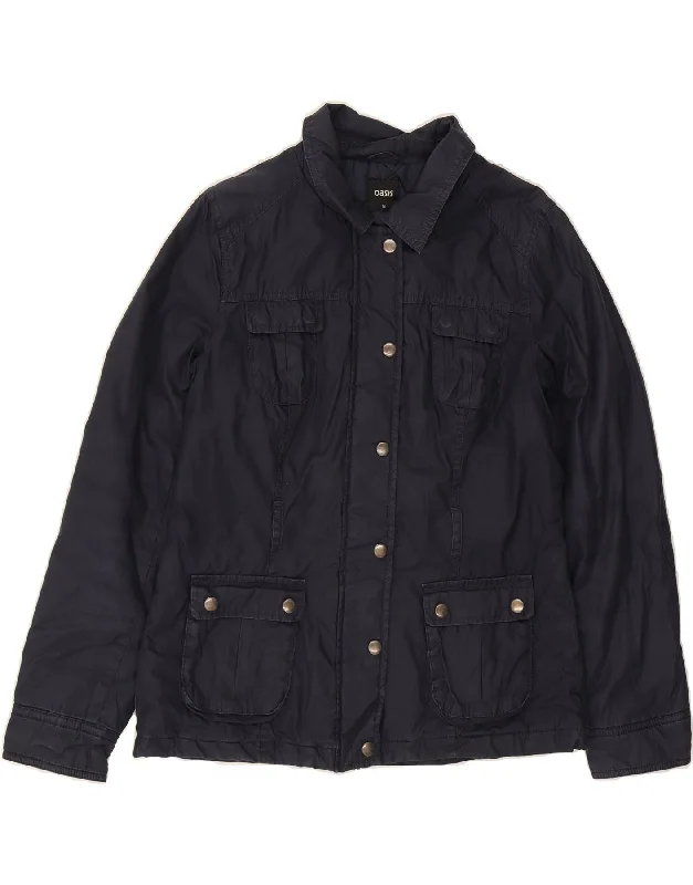 OASIS Womens Utility Jacket UK 12 Medium Navy Blue Cotton Relaxed Women's Beachy