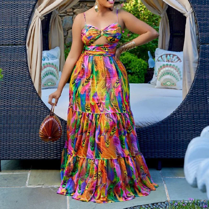 Fashion Printed Big Hem Sexy Wrap Halter Dresses Wholesale Dresses purpose