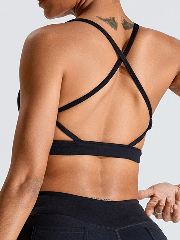 ZASUWA Female Cross Back V Collar Sports Bras Confident Women's Power