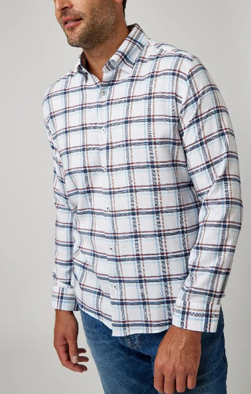 White Tricolor Plaid Drytouch Shirt Dapper Women's 1920S