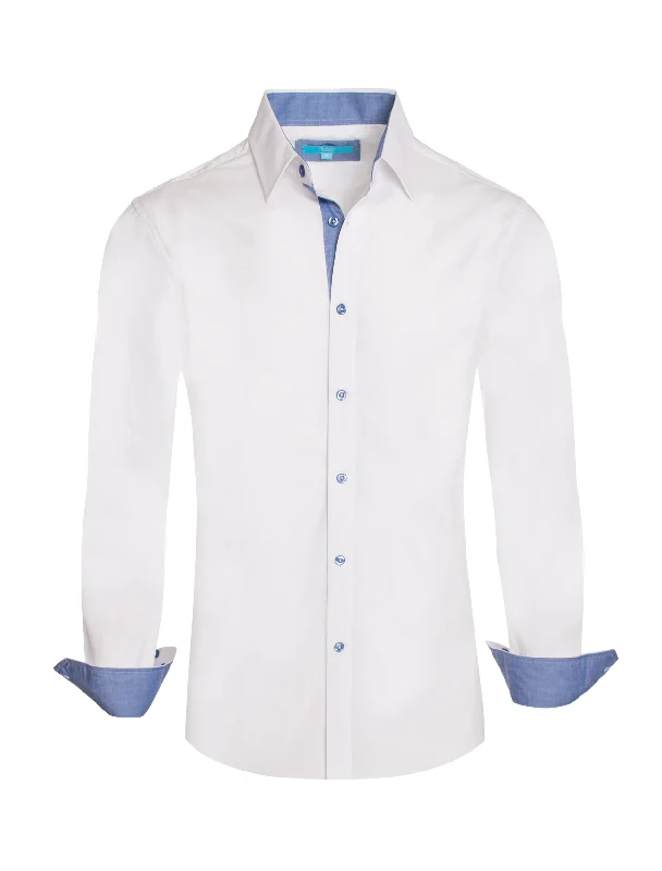 White Solid Cotton-Stretch L/S Shirt (4020) purpose