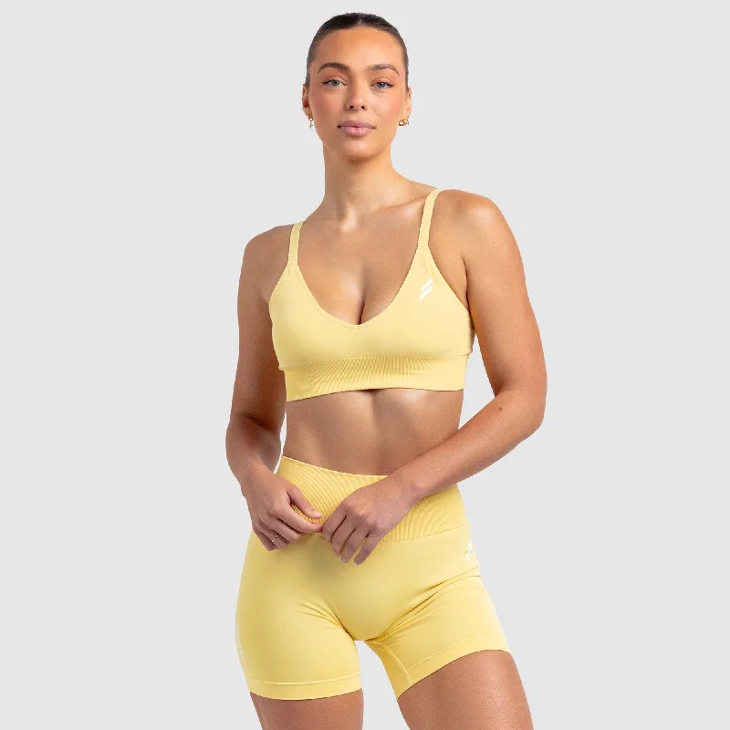 Scrunch 2 Seamless Crop - Butter Yellow Stylish Women's Tropical 