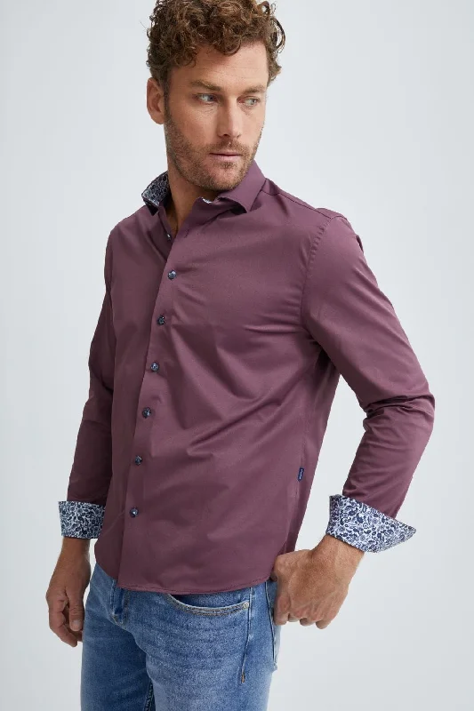 Burgundy T-Series Woven Shirt Relaxed Women's Beachy