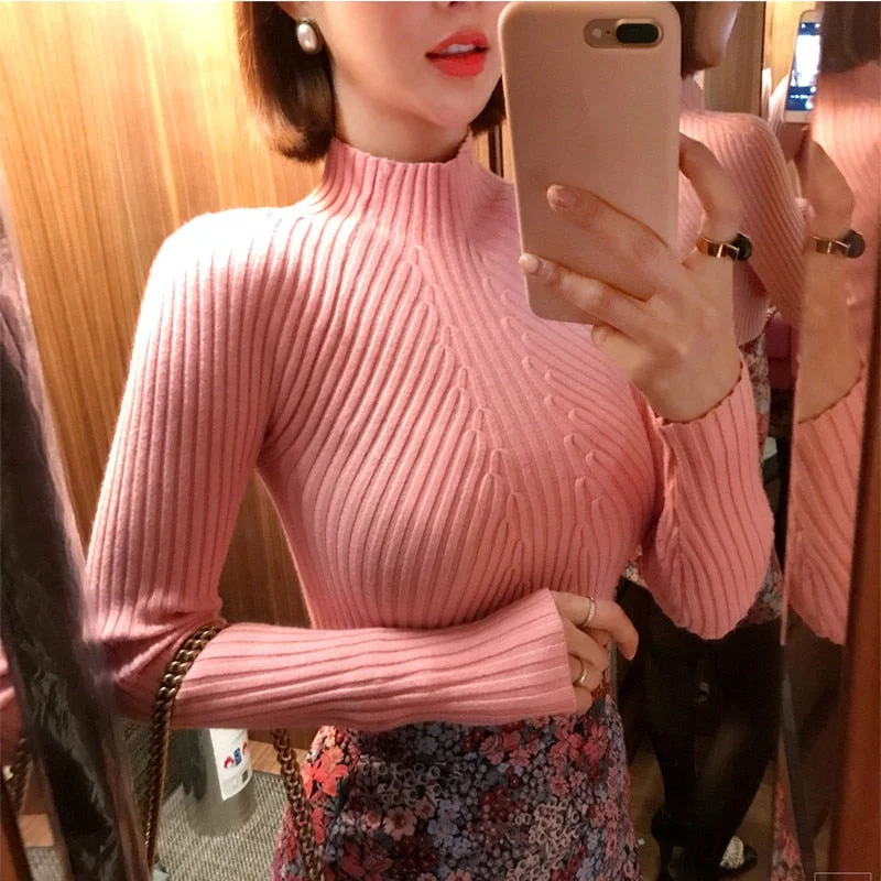 High elastic Turtleneck Youthful Women's Anime - inspired