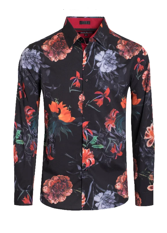Shirt with Floral Digital Print Practical Women's Quick - dry