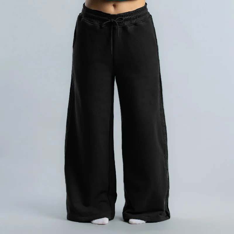 Wide Leg Block Track Pant Women's BLACK Vintage Women's 1970S 