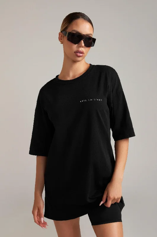 Oversized BF T-Shirt - Black Confident Women's High - fashion