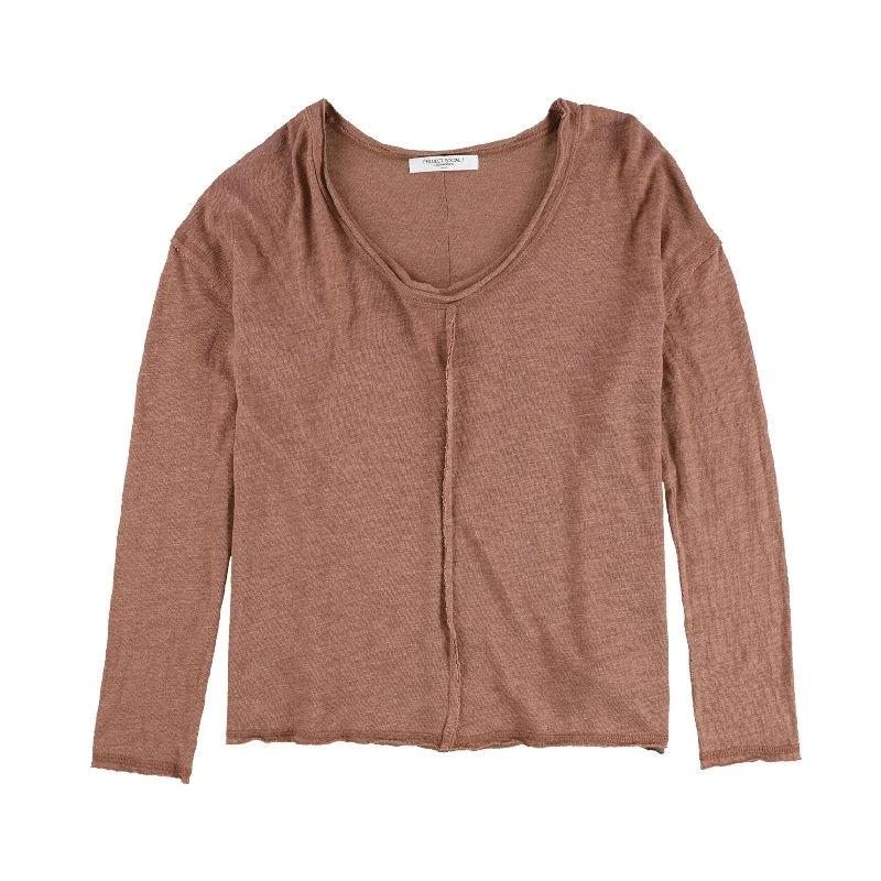 Project Social T Womens Get Up And Go Long-Sleeve Basic T-Shirt, Brown, X-Small Vacation Project Social T Womens Get Up And Go Long-Sleeve Basic T-Shirt, Brown, X-Small Vacation