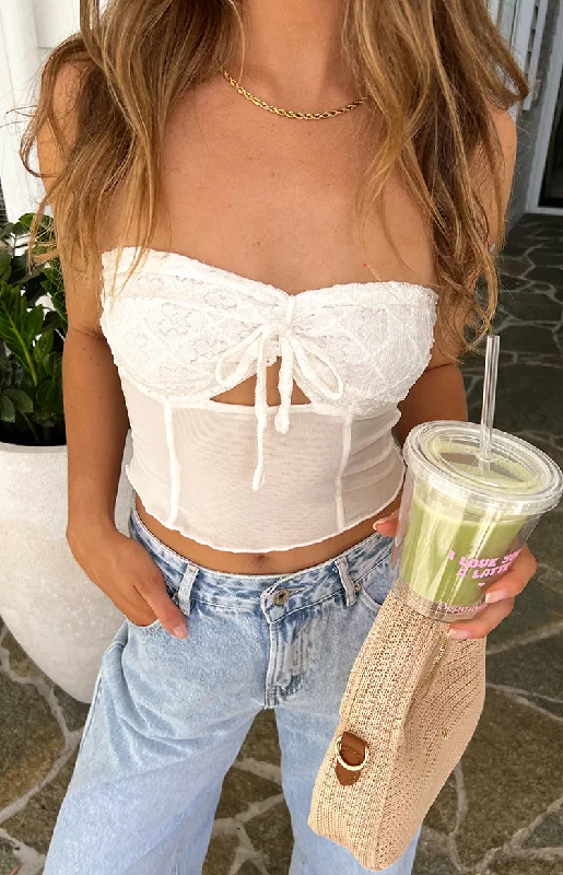 Rilee White Strapless Crop Top Hip Women's Urban