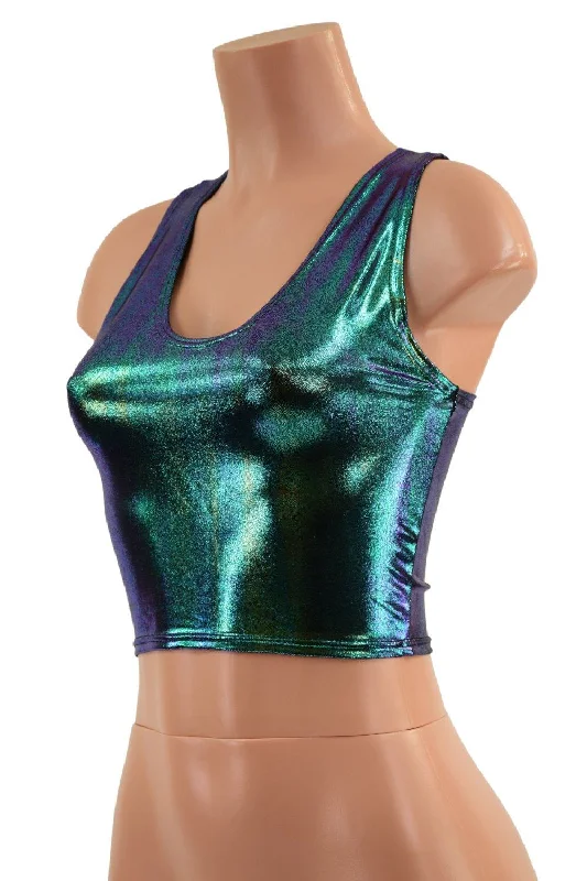 Racerback Crop Tank in Scarab purpose