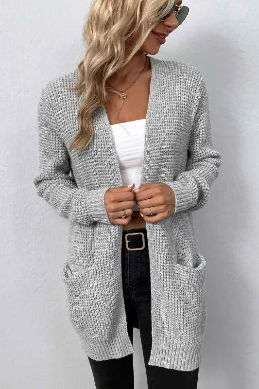 Hailee Rib-Knit Cardigan Polished Women's Silk