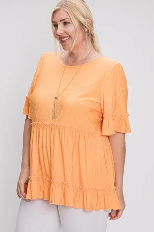 Short Sleeve Ruffle Top Minimalist Women's Casual