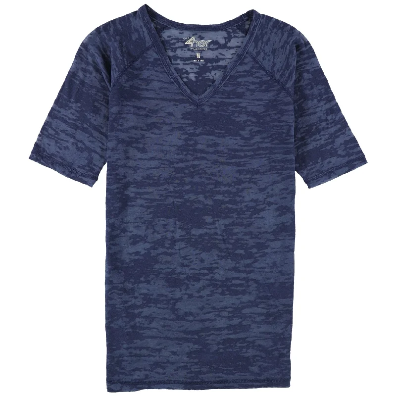 G-III Sports Womens Burnout Basic T-Shirt, Blue, Medium Sustainable Organic