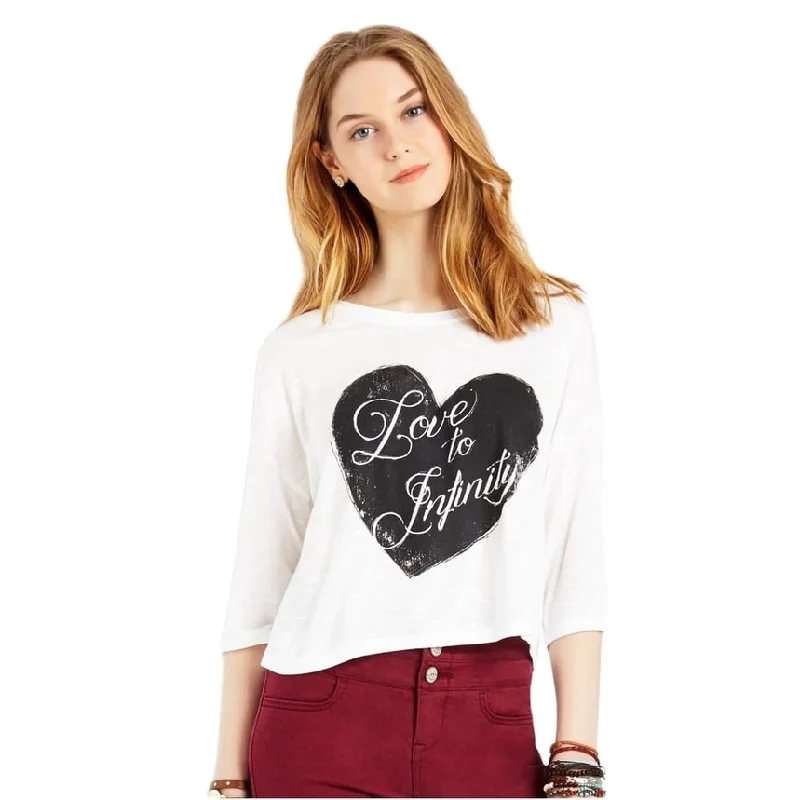 Aeropostale Womens To Infinity Graphic T-Shirt, White, X-Large Elegant Women's 