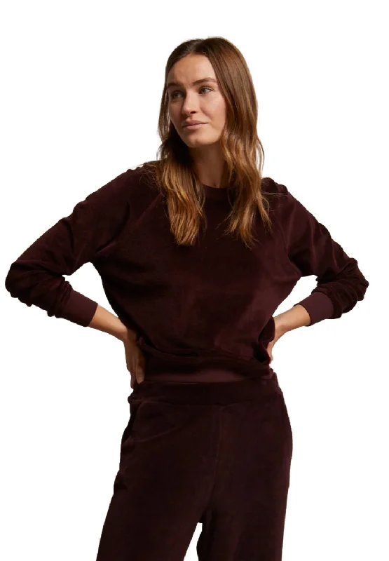Stella Velour Raglan Sweatshirt Blackberry Athletic Women's High - 