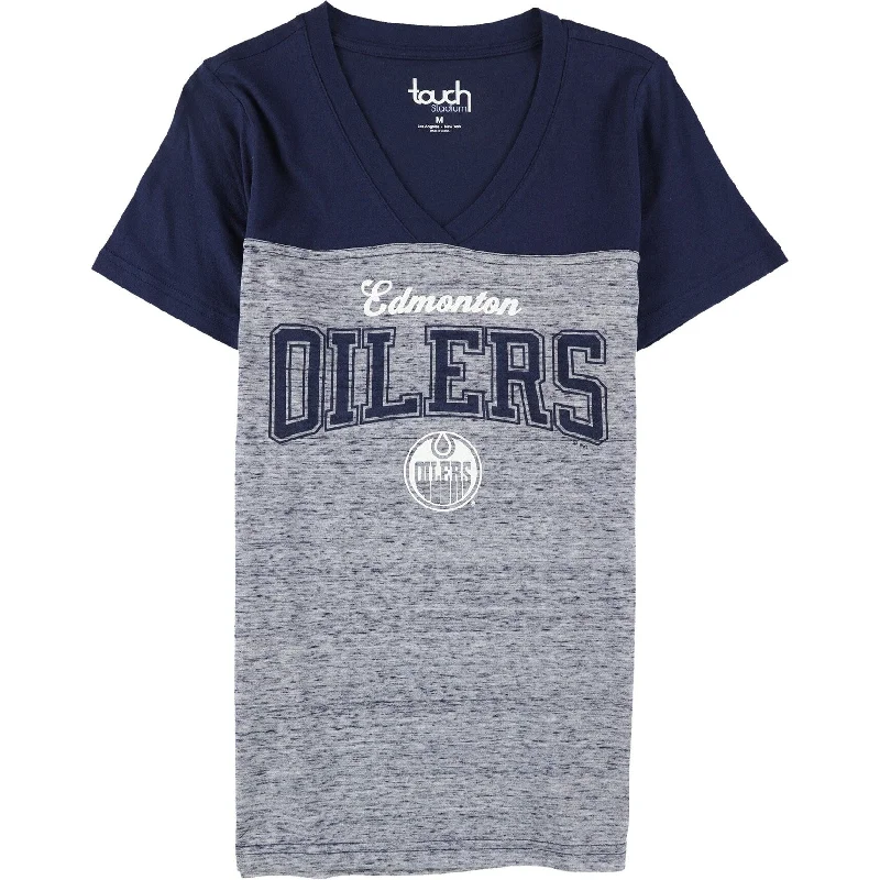 Touch Womens Edmonton Oilers Graphic T-Shirt, Blue, Medium Scandinavian
