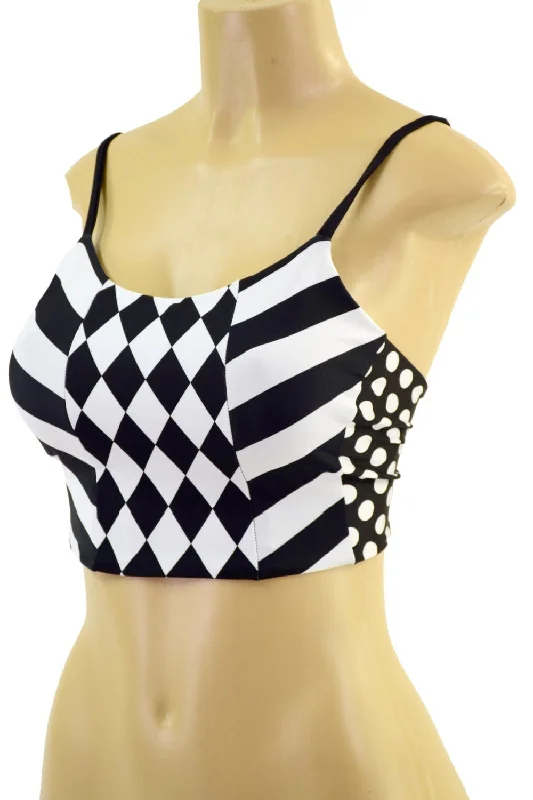 Criss Cross Back Halter Top Unique Women's Upcycled