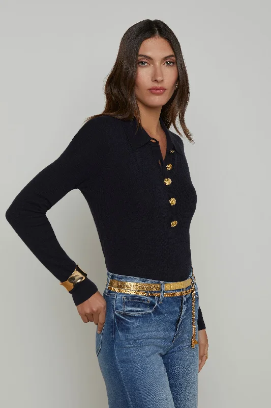 L'Agence Sterling Silk-Cotton Sweater Refined Women's 