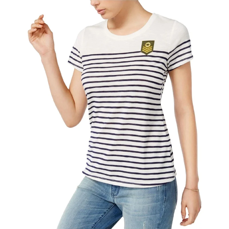 maison Jules Womens Metallic Stripe Basic T-Shirt, Off-White, Large Rugged Women's Outdoor 
